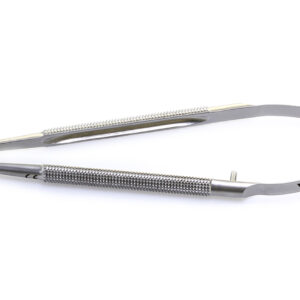 optimus potts scissors – 170° angled micro fine blades, round handle, stainless steel, 6.5" (16.5 cm)