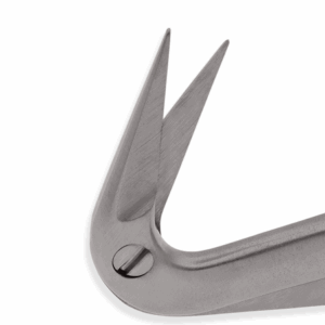 potts scissors – 125° angled, short fine blades, flat handle, titanium, 6.5″ (16.5cm)
